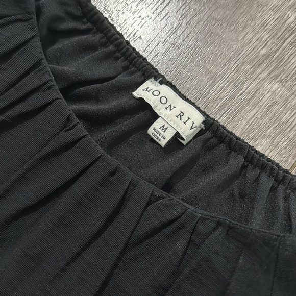 Moon River Open-Back Puff-Sleeve Mini Dress In Black M - Picture 5 of 8